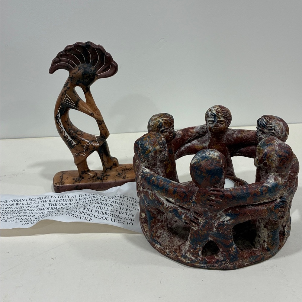 Native American Collectibles 1 Dine’ Signed Kokopelli 1 Circle Friends Candle 2